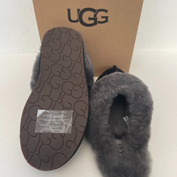 UGG Scuffette II Black/Grey Suede Slippers - NEW - Picture 6 of 6